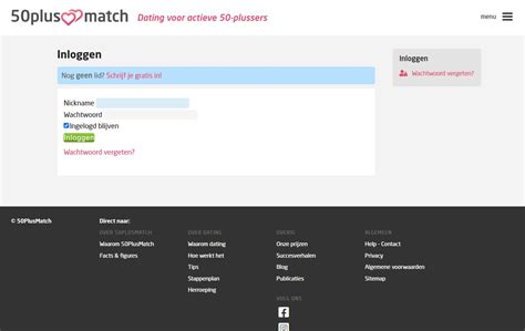 50plusmatch.nl inloggen|Login voor leden